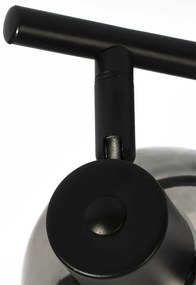 Art Deco stropné svietidlo čierne s dymovým sklom 2-svetlá - Vidro