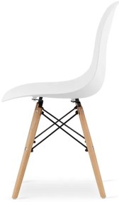 Jedálenský stôl TODI biely 80 cm so štyrmi stoličkami OSAKA biele / hnedé