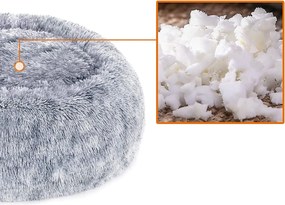 Pelech pre psa, pelech pre mačku, mäkký plyš, 50 cm, sivý