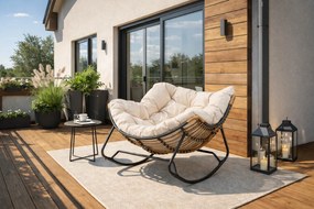 Záhradné hojdacie kreslo na terasu, do obývačky béžové ELTON