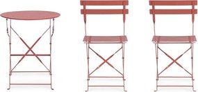 Oceľová záhradná jedálenská súprava v terakotovej farbe pre 2 Austin – Bizzotto