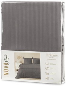 SATÉNOVÉ OBLIEČKY VERA 200X220 CM, 2 KS 70X80 CM SIVÉ
