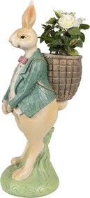 Dekorácia králičie chlapec v modrom saku s nošou - 11*11*30 cm