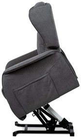 Autronic - TV a relaxačné kreslo "ušiak", elektrické polohovanie, 1 motor 230V/29V, poťah sivá látka - TV-1190 GREY2