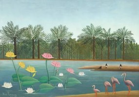 Obrazová reprodukcia Flamingos, 1910, Rousseau, Henri J.F. (Le Douanier)