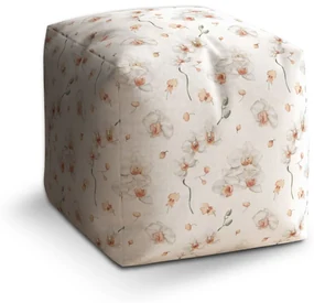 Sablio Taburet Cube Biela orchidea: 40x40x40 cm
