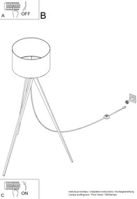 Stojacia lampa Natt, 1x béžové textilné tienidlo, drevo