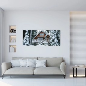 Obraz - Drevená chata (120x50 cm)