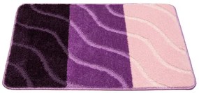 Kúpeľňový koberček FIORI ružový / fialový, pruhy