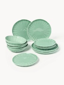 Súprava riadu's reliéfom z porcelánu Sali, 4 osoby (12 dielov)
