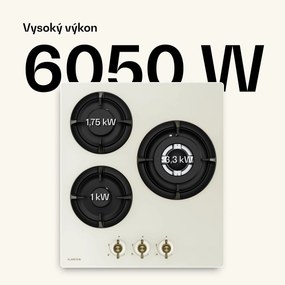 Klarstein Victoria plynová varná doska | 3 hliníkové horáky | kompatibilná na zemný plyn a LPG | 6050 W | 45 cm