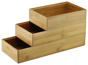 5Five® Bambusové organizéry, úložné boxy do zásuvky, sada 3ks - TSX3 38 x 30 x 15 cm
