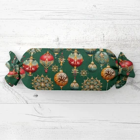 Biante Vankúš valec bonbon Sandra SA-529 Vianočné banky na zelenom 15x40 cm