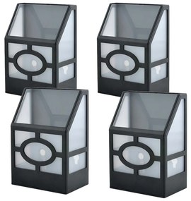 Vonkajšia čierna solárna lampa, 4 ks