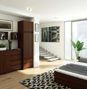 Šatníková skriňa s nástavcom STAR 60 cm wenge