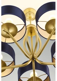 Jupiter 2114 - Luster na tyči KASZMIR 5xE27/15W/230V modrá/zlatá