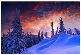 Obraz - Zimný súmrak (90x60 cm)