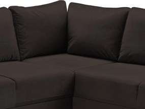 Sedacia súprava Chivas, tvar pravé U, temne hnedá látka