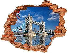 Diera 3D v stene nálepka Tower bridge v londýne nd-c-88558446