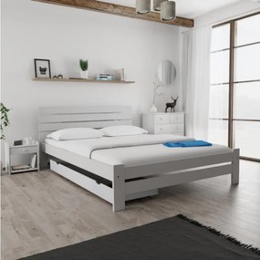 AKCIA Posteľ PARIS zvýšená 140 x 200 cm, biela II. akosť Rošt: Bez roštu, Matrac: Bez matraca