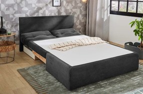 Rozkladacia pohovka Torben, šedá štrukturovaná látka