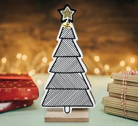 Vianočná dekorácia stromček KL-21X14 biely