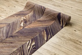 Protišmykový behúň DIGITAL - FRENCH CHEVRON hnedý / béžový