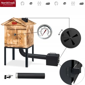 TRENDIE Udiareň drevená s kovovým komínom