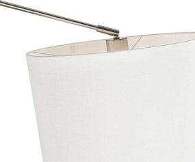 Oceľové závesné svietidlo s tienidlom 35 cm biele nastaviteľné 2-svetlo - Blitz