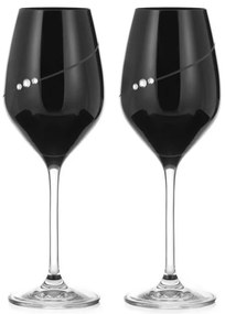 Diamante poháre na biele víno Silhouette City Black s kryštálmi Swarovski 360 ml 2KS