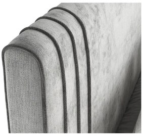 Sivá čalúnená dvojlôžková posteľ s úložným priestorom 200x200 cm Musca – Maison de Rêve