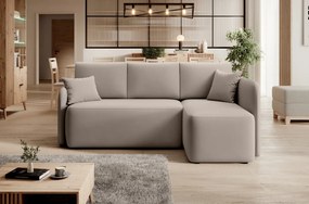 AKCIA Béžová rohová sedacia súprava HADSON - pravý roh II. akosť