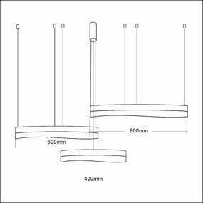 Závesné LED svietidlo Preciosa, 3x LED 158w, 4000k, g