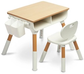 Detská sada nábytku Lara - Stôl a stolička - wood, biela
