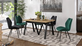AVERY Dub Artisan / čierna spodná časť - LOFTOVÝ / PRIEMYSELNÝ STÔL DO OBÝVAČKY/ JEDÁLNE ROZKLADACÍ DO 330 cm!
