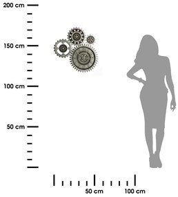 Nástenné hodiny Gears, sivá