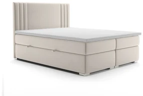 Manželská posteľ Boxspring 160 cm Morcano (krémová) (s úložným priestorom). Akcia -20%. Vlastná spoľahlivá doprava až k Vám domov. 1020330
