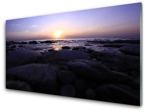 Obraz na akrylátovom skle Kamene more príroda 140x70 cm