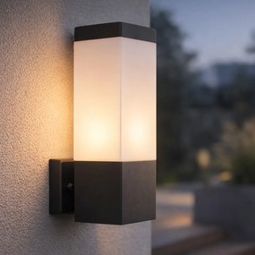 Moderná vonkajšia nástenná lampa tmavosivá s opálom - Malios