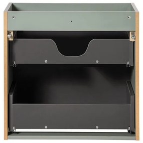 Koupelnová sestava Line Reed Green Pati se skříňkami a umyvadly 140 cm zelená/dub evoke