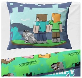 Detské obliečky Minecraft Hor sa do Boja 140x200/70x90 cm