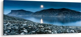 Obraz nočné krajiny, Island (120x50 cm)