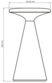 LED stmievateľná stolná lampa PAROS LED/1,8W/5V USB 1800 mAh IP44 biela