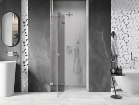 Mexen, Mexen Lunar výklopné sprchové dvere 90 cm, transparentné, brúsený nikel - 834-090-000-97-00-L