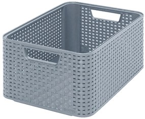 Sivý úložný košík Curver Style, 18 l