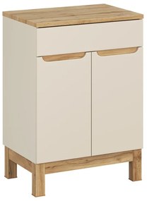 Skrinka pod umývadlo Bali Casad s doskou 60 cm béžová/dub wotan
