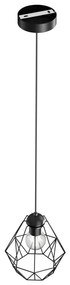 Luster na lanku BERGEN 1xE27/60W/230V čierna