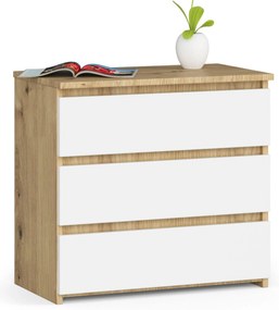 Komoda Cleania CL3 (dub artisan + biela). Akcia -20%. Vlastná spoľahlivá doprava až k Vám domov. 1128596