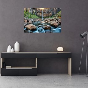 Obraz - Vodopád Svartifoss, Island (90x60 cm)