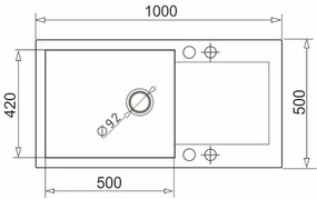 Pyramis 70089601 - Kuchynský drez MIDO 100x50 cm granit/čierny